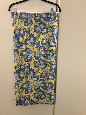 J Carcassonne Bouchara LES IRiS Made In France Cotton Fabric 1996